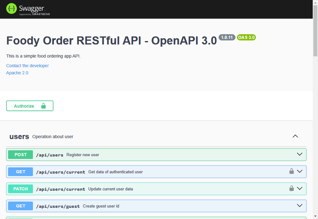 FostFoad RESTful API